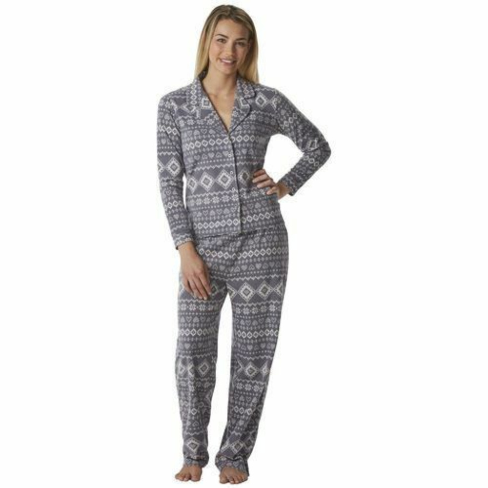 Nuvano 2 Piece Soft Fleece Pajama Set M